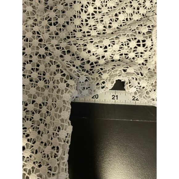 Miss Me Womens Crop Top Size Small White Floral Crochet Boxy Mod Hippie Boho - Picture 5 of 7